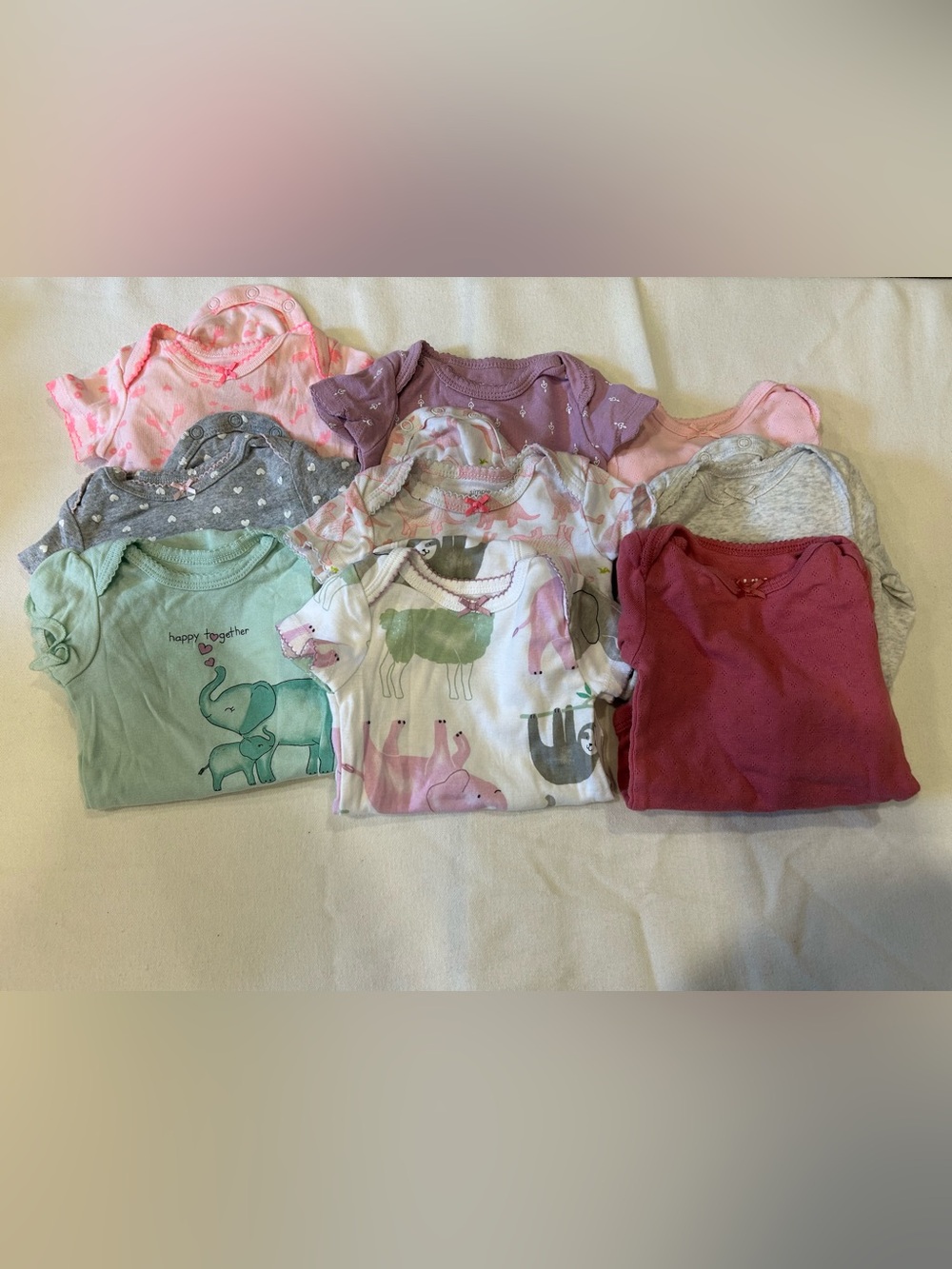 9 Baby Girl onesie bundle